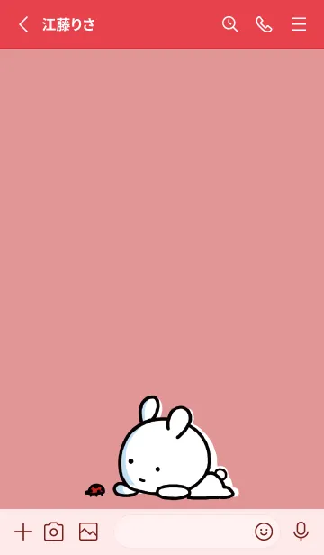 [LINE着せ替え] 赤 : まるうさ 8の画像2