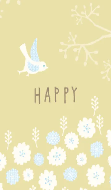 [LINE着せ替え] 北欧風 鳥と花6の画像1