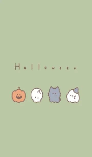 [LINE着せ替え] ゆるいハロウィン /ピスタチオグリーンの画像1