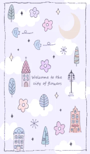 [LINE着せ替え] purple♡花の咲く街12_1の画像1