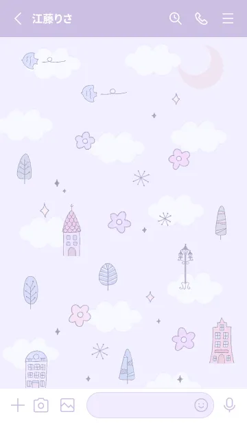 [LINE着せ替え] purple♡花の咲く街12_1の画像2