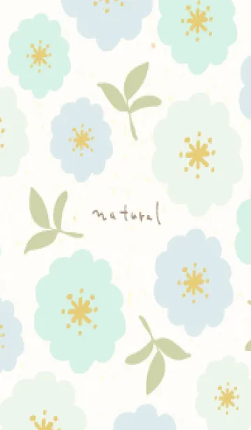 [LINE着せ替え] 3色の花と葉5の画像1