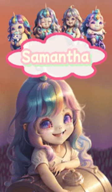 [LINE着せ替え] Samantha Unicorn Purple05の画像1