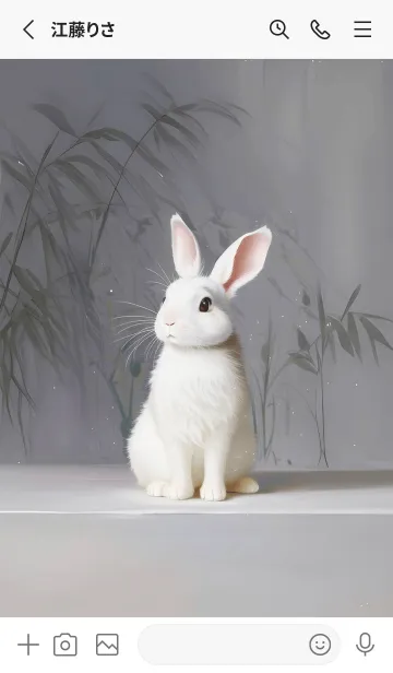 [LINE着せ替え] 真っ白なうさぎが可愛い！の画像2