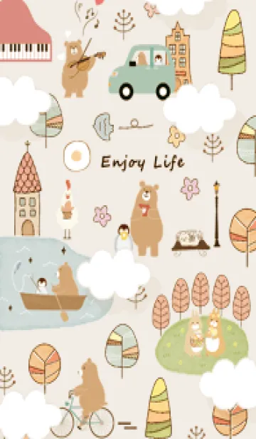 [LINE着せ替え] beige♡Enjoy Life05_1の画像1