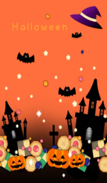 [LINE着せ替え] ハロウィン(オバケ/カボチャ/秋)オレンジの画像1