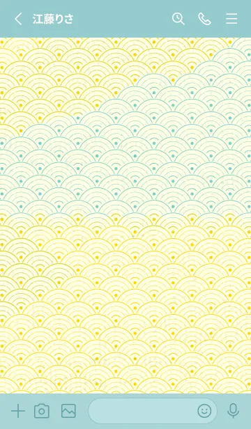 [LINE着せ替え] 和音 青海波&fermata  黄色の画像2