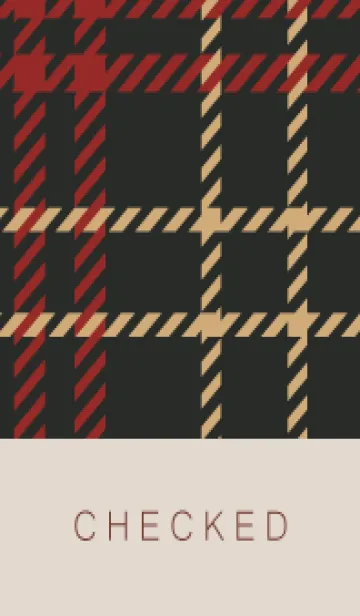 [LINE着せ替え] CHECKED RED-BROWN-16の画像1