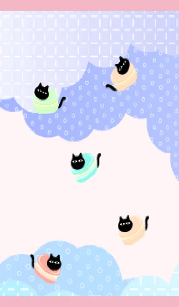 [LINE着せ替え] かわいいマカロン猫 薄いピンクの画像1