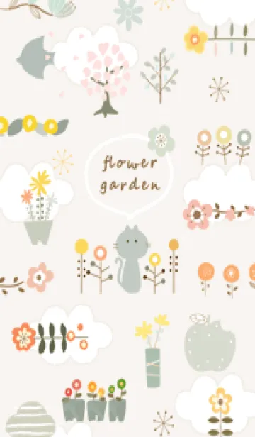 [LINE着せ替え] beigeフラワーガーデン05_1の画像1