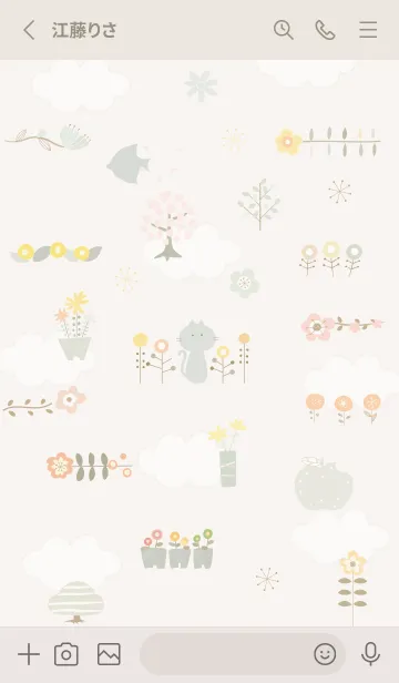 [LINE着せ替え] beigeフラワーガーデン05_1の画像2