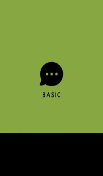 [LINE着せ替え] Basic カーキ×ブラックの画像1