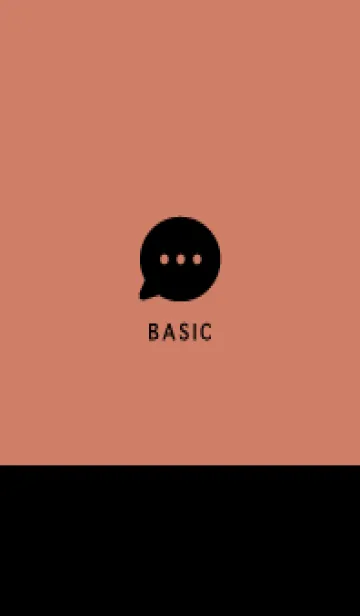 [LINE着せ替え] Basic アプリコット×ブラックの画像1