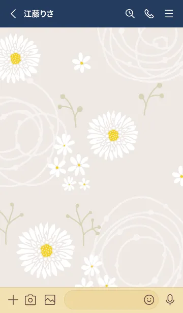 [LINE着せ替え] 白い花 くすみ23の画像2