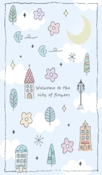 [LINE着せ替え] blue♡花の咲く街16_1の画像1