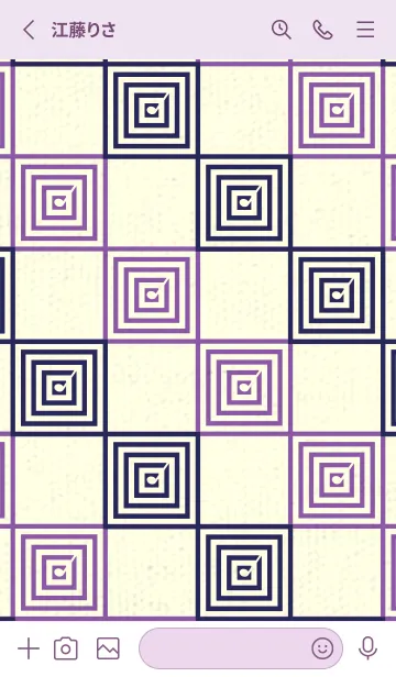 [LINE着せ替え] 和音 市松模様 音符  パープルネイビーの画像2