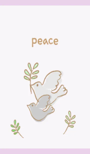 [LINE着せ替え] オリーブと鳩 薄い紫の画像1