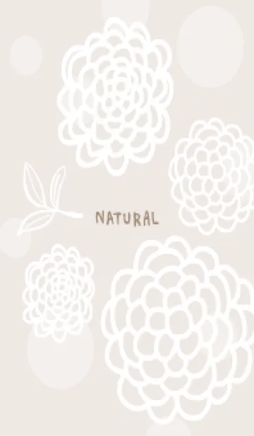 [LINE着せ替え] 白い線の丸い花と葉6の画像1