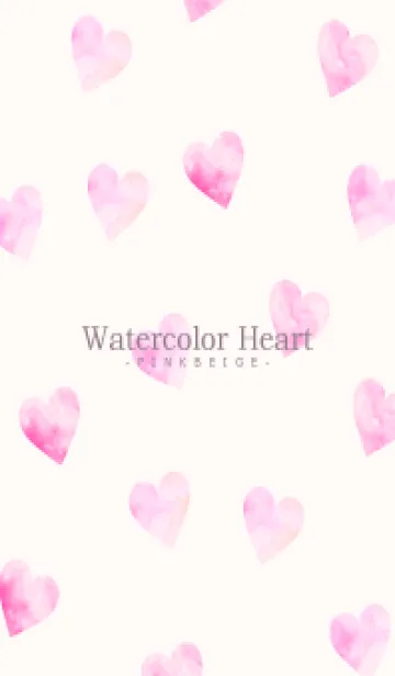 [LINE着せ替え] WatercolorHeart PINKBEIGE 12の画像1