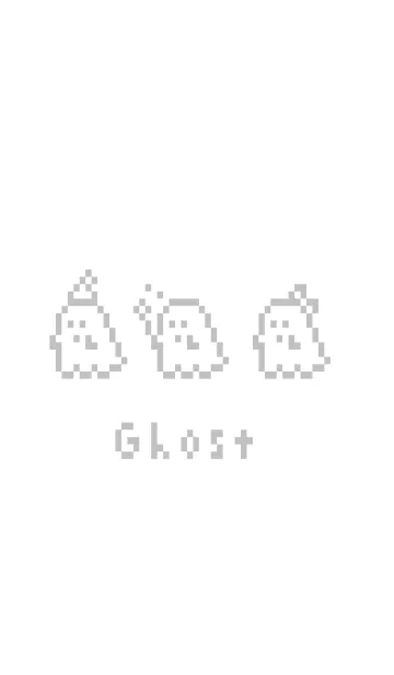 [LINE着せ替え] ドット絵おばけ /白とグレーの画像1