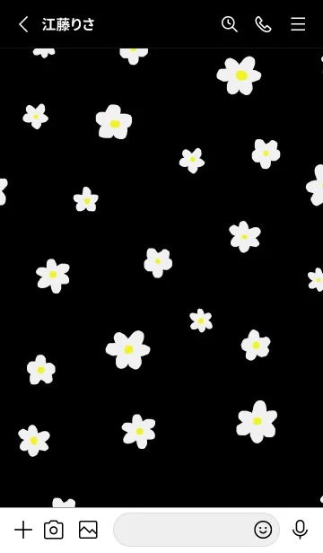 [LINE着せ替え] flower pattern / black2の画像2