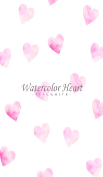 [LINE着せ替え] WatercolorHeart PINKWHITE 12の画像1