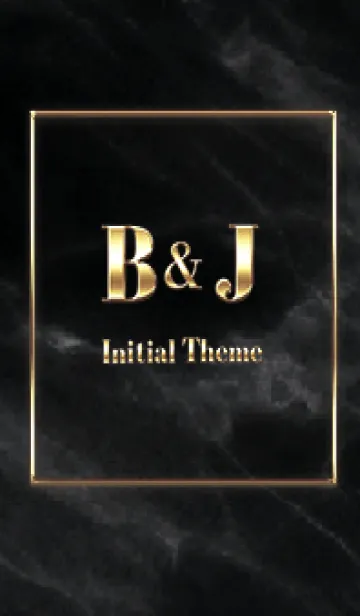 [LINE着せ替え] 【 B&J 】Initial Theme Gold - ブラックの画像1