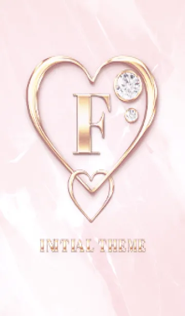 [LINE着せ替え] 【 F 】 Heart Charm & Initial - PBの画像1