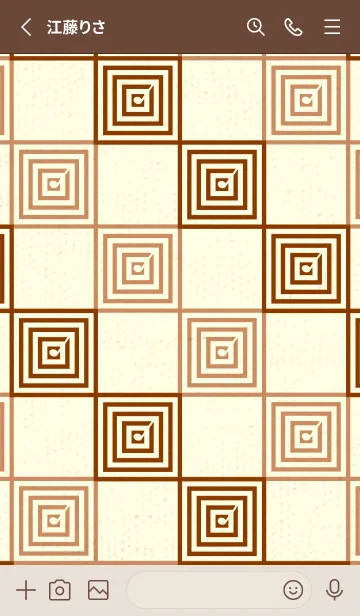 [LINE着せ替え] 和音 市松模様 音符  褐色の画像2