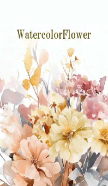 [LINE着せ替え] Watercolor Dry Flower-PINK-17の画像1