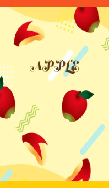 [LINE着せ替え] リンゴのメンフィス柄 赤と黄色の画像1