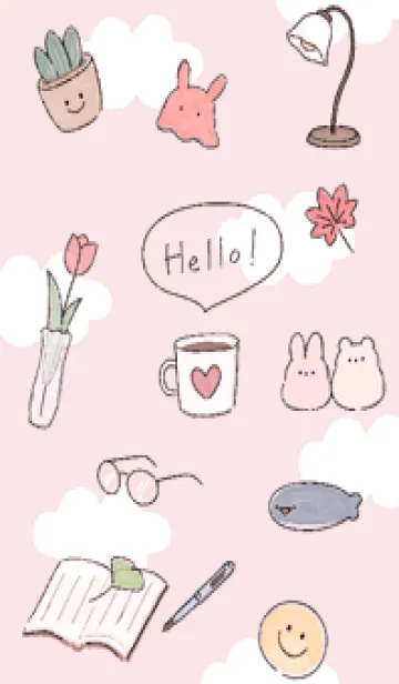 [LINE着せ替え] pink♡読書の秋10_1の画像1