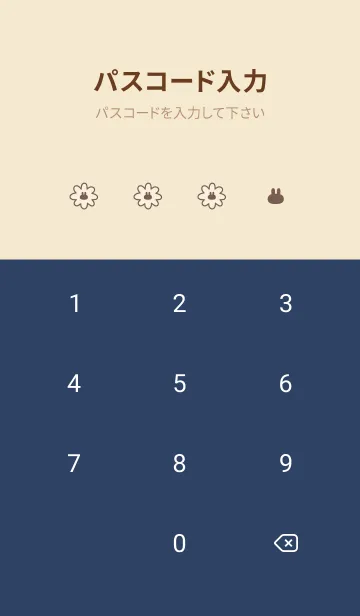 [LINE着せ替え] レトロ♡花うさぎ BlueDaisy×Navyの画像4