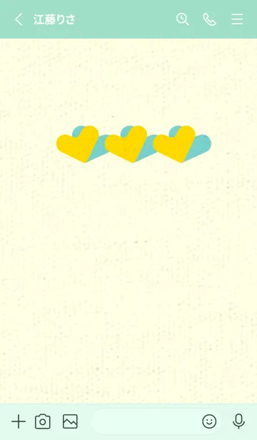 [LINE着せ替え] 3つのハート型の着せかえ 黄色の画像2