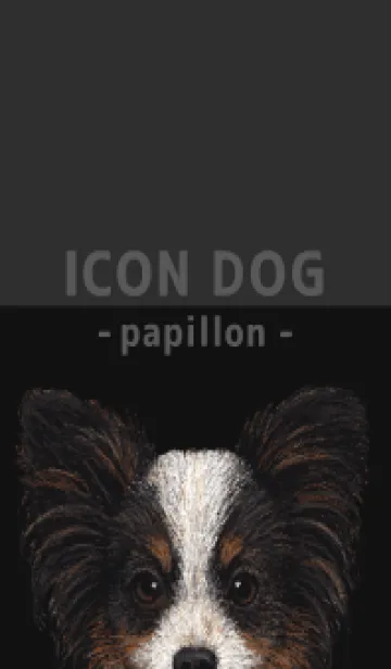 [LINE着せ替え] ICON DOG - パピヨン - BLACK/03の画像1