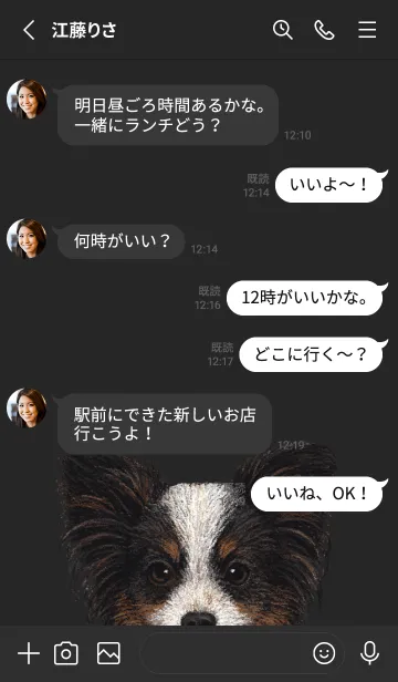 [LINE着せ替え] ICON DOG - パピヨン - BLACK/03の画像3