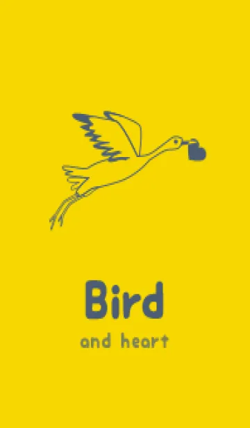 [LINE着せ替え] 鳥とハート 黄水仙の画像1