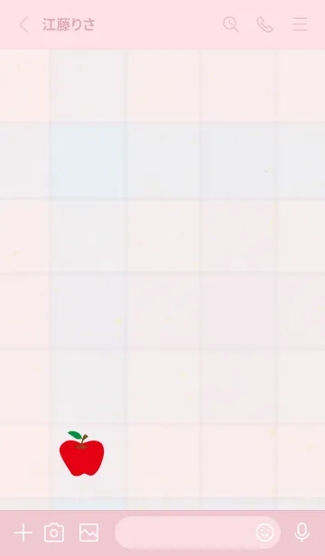 [LINE着せ替え] チェック柄 りんご20の画像2