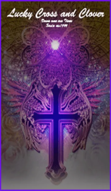 [LINE着せ替え] Lucky Cross and Clover purpleの画像1