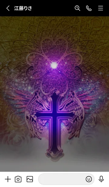 [LINE着せ替え] Lucky Cross and Clover purpleの画像2