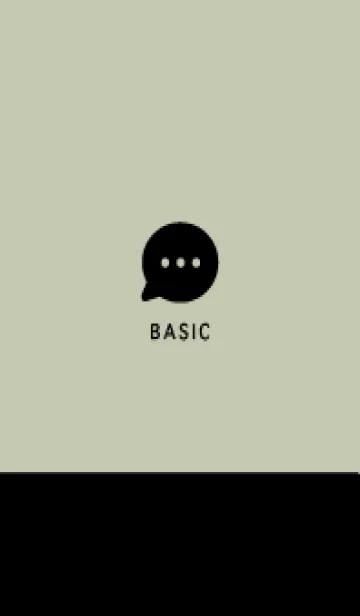 [LINE着せ替え] Basic グレージュグリーン×ブラックの画像1