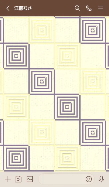 [LINE着せ替え] 和音 市松模様 音符  ライトレモンの画像2