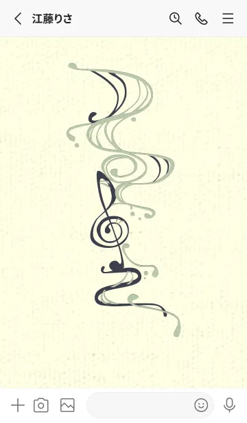 [LINE着せ替え] 和音 流水-音楽記号  抹茶色の画像2