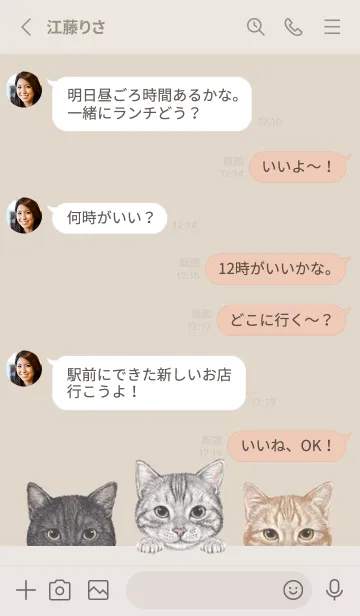 [LINE着せ替え] 猫 - アメショ - パステルブラウンの画像3