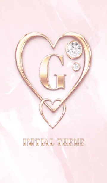 [LINE着せ替え] 【 G 】 Heart Charm & Initial - PBの画像1