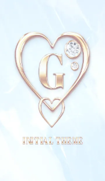 [LINE着せ替え] 【 G 】 Heart Charm & Initial - Blue 1の画像1
