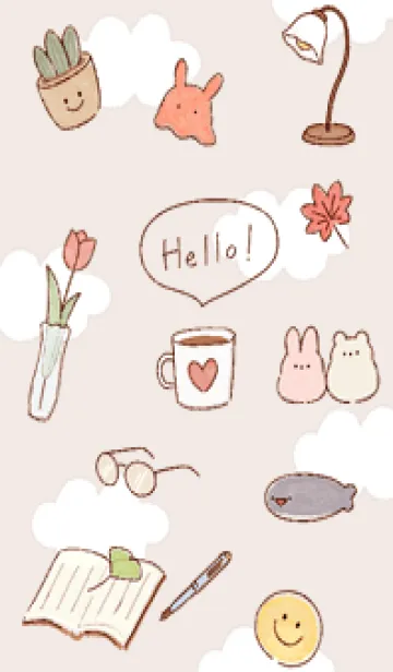 [LINE着せ替え] pinkbrown♡読書の秋08_1の画像1