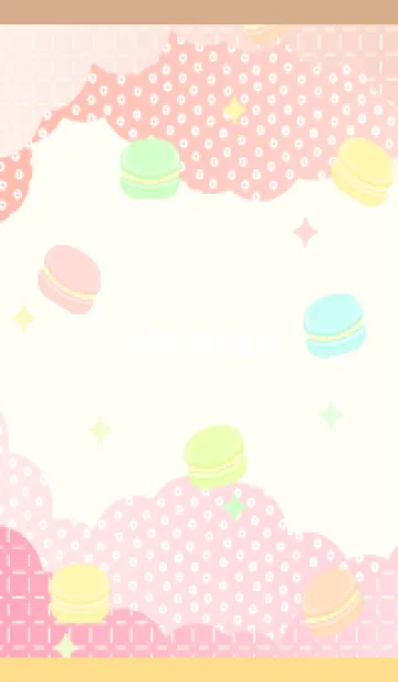 [LINE着せ替え] ふわふわマカロン 薄茶と黄色の画像1