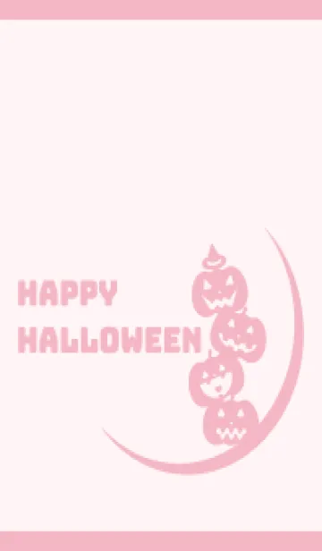 [LINE着せ替え] ハロウィン 南瓜と月 薄いピンクの画像1