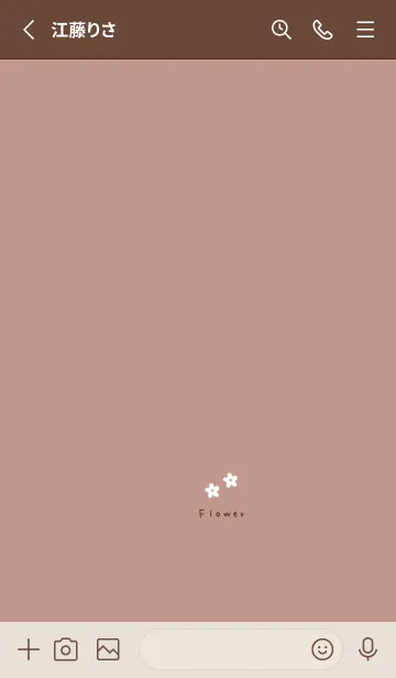 [LINE着せ替え] 大人なピンクブラウン。ホワイトなお花。の画像2